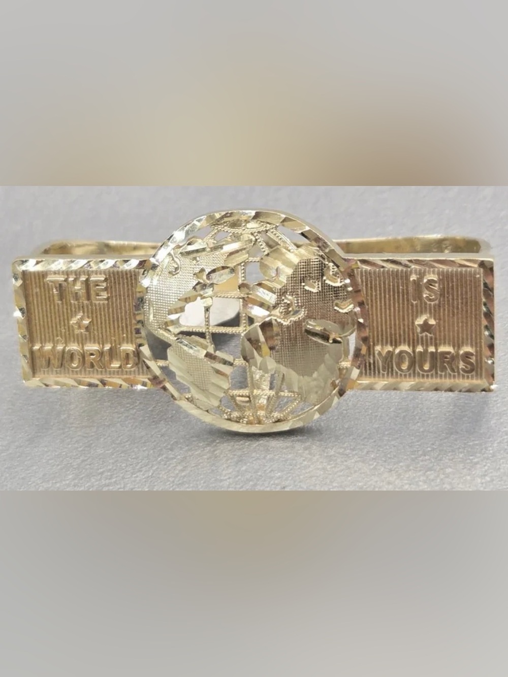 Double Gold filled ring - World Is Yours Design
Size: 8to9